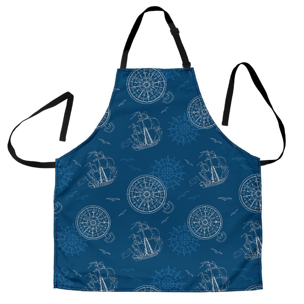 Compass Direction Pattern Print Men's Apron-grizzshop