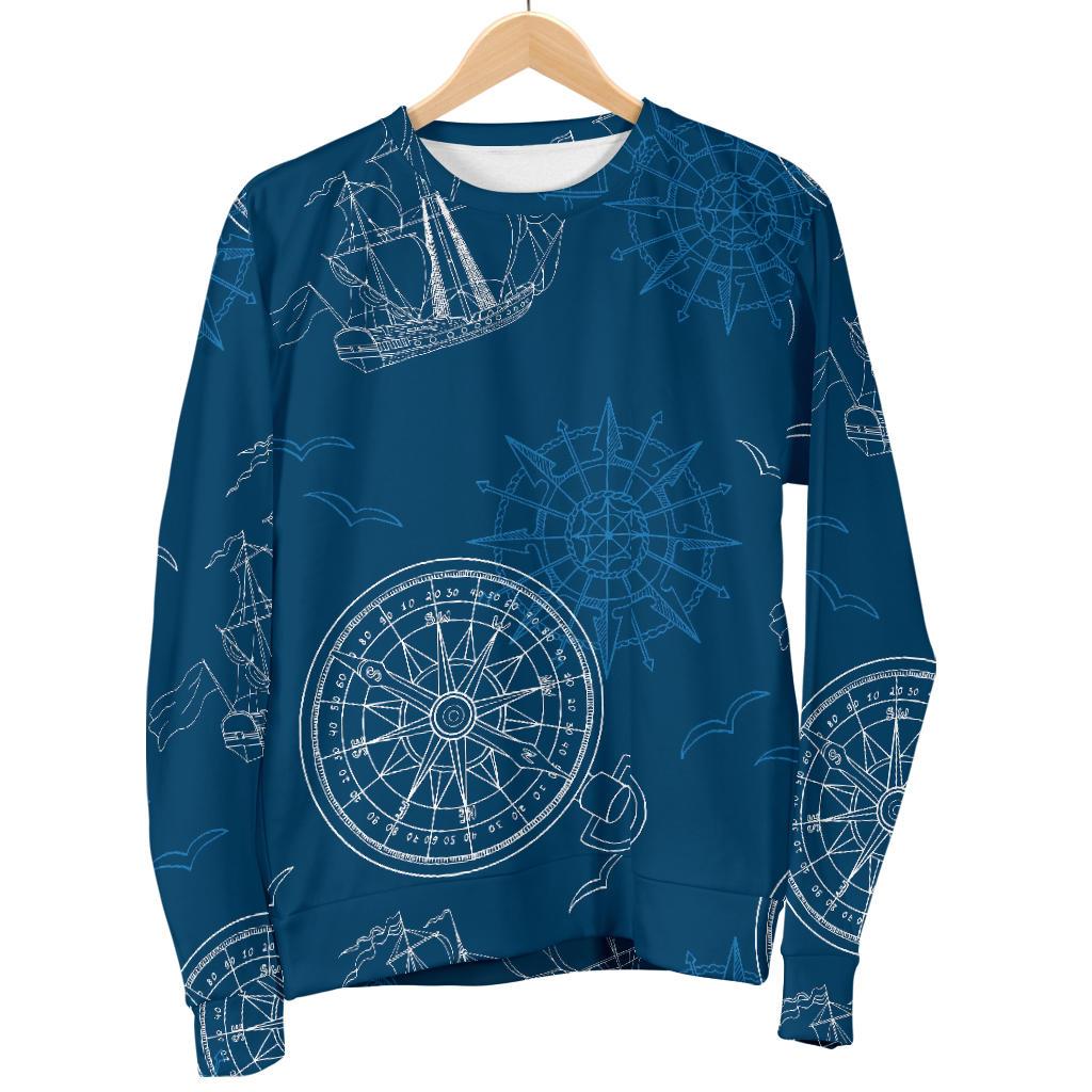 Compass Direction Pattern Print Women's Sweatshirt-grizzshop