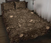 Compass Map Pattern Print Bed Set Quilt-grizzshop