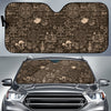 Compass Map Pattern Print Car Sun Shade-grizzshop