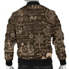 Compass Map Pattern Print Men's Bomber Jacket-grizzshop