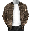 Compass Map Pattern Print Men's Bomber Jacket-grizzshop