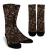 Compass Map Pattern Print Unisex Crew Socks-grizzshop