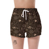 Compass Map Pattern Print Women's Shorts-grizzshop