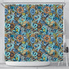 Compass Pattern Print Bathroom Shower Curtain-grizzshop