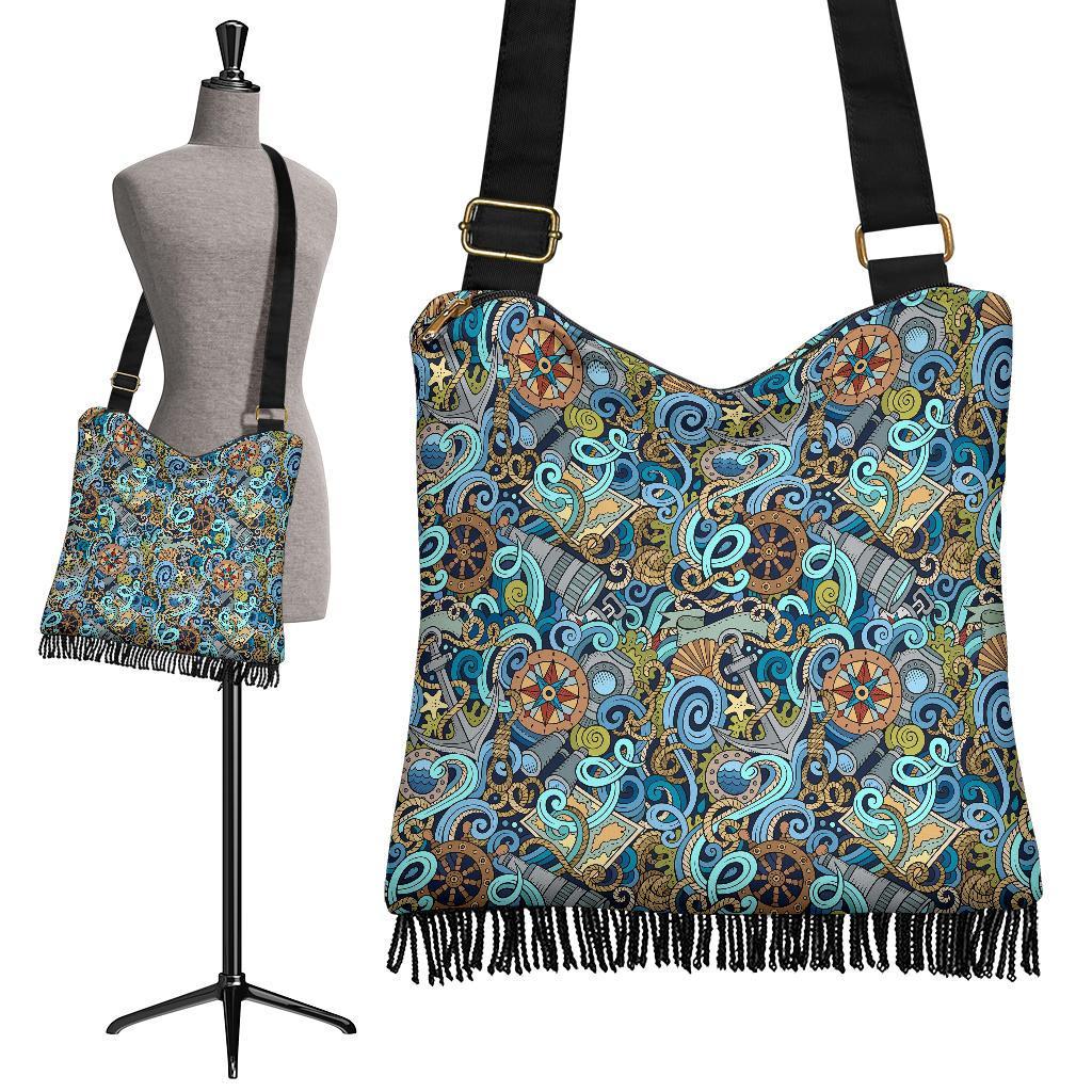 Compass Pattern Print Crossbody bags-grizzshop