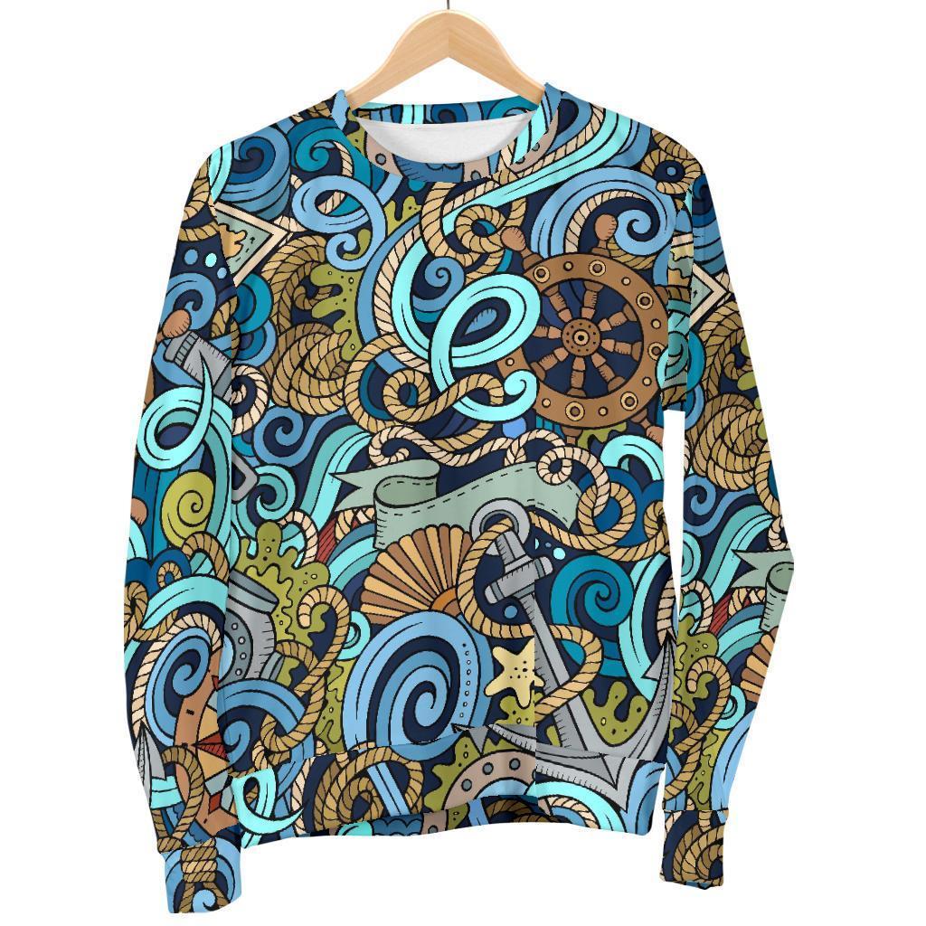 Compass Pattern Print Women's Sweatshirt-grizzshop