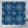 Compass Print Pattern Bathroom Shower Curtain-grizzshop