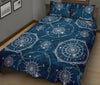 Compass Print Pattern Bed Set Quilt-grizzshop