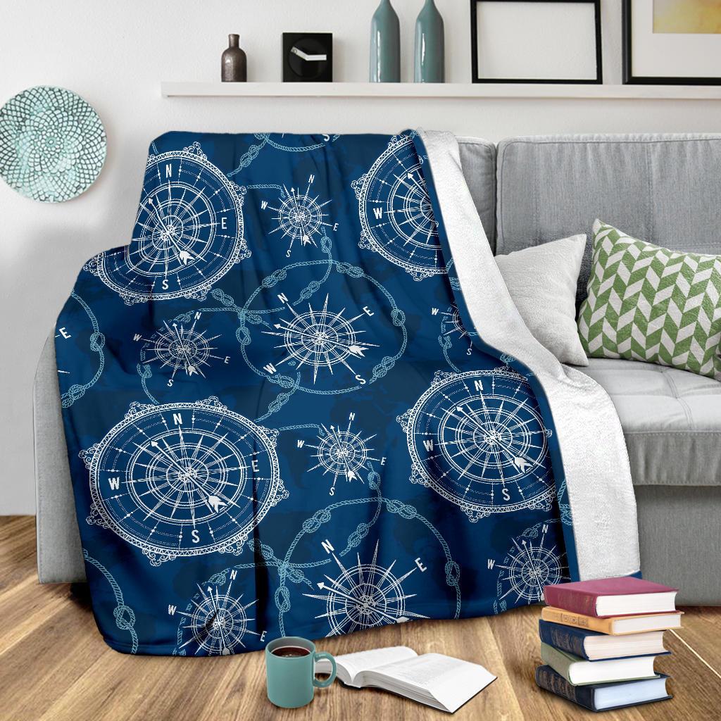 Compass Print Pattern Blanket-grizzshop