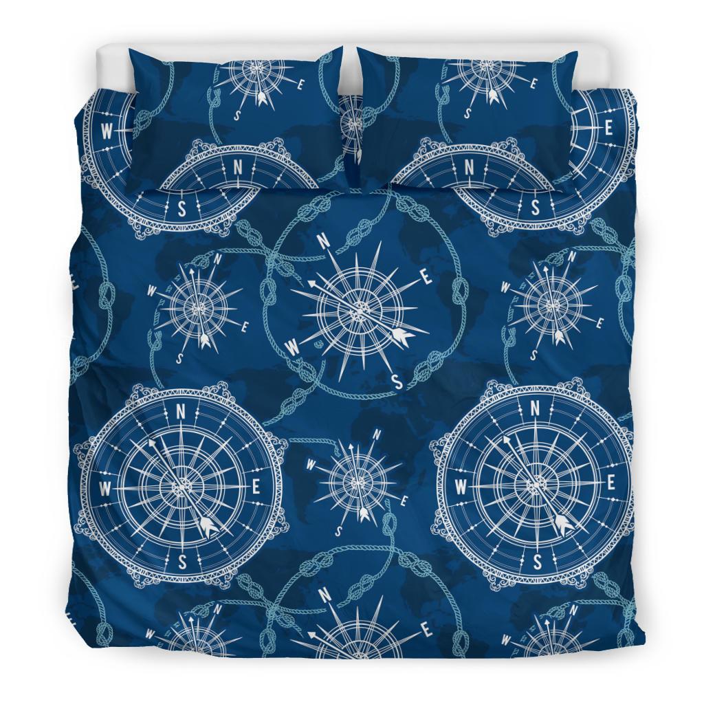 Compass Print Pattern Duvet Cover Bedding Set-grizzshop