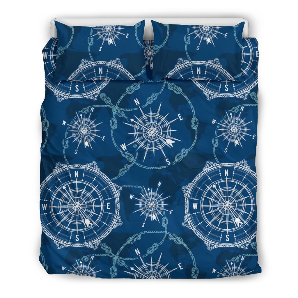 Compass Print Pattern Duvet Cover Bedding Set-grizzshop