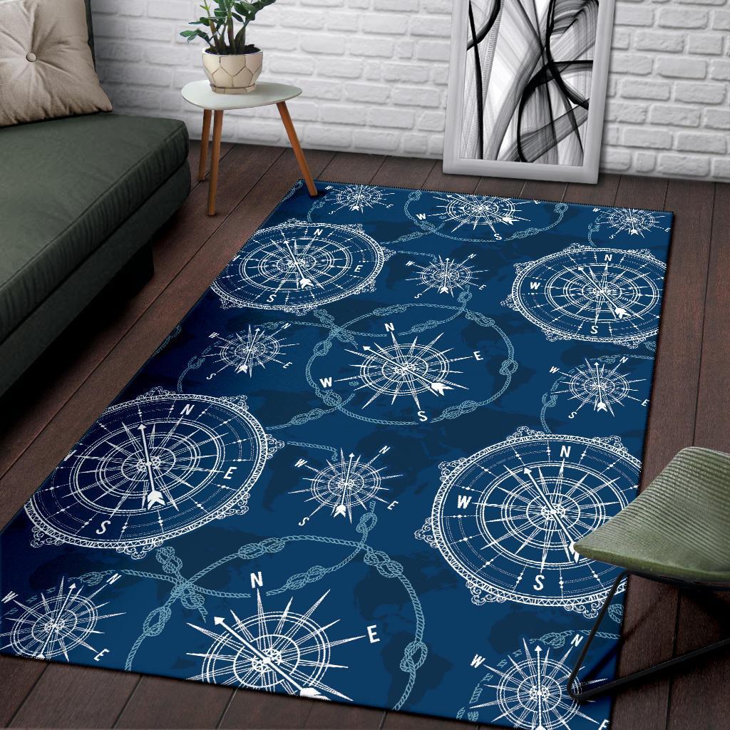 Compass Print Pattern Floor Mat-grizzshop