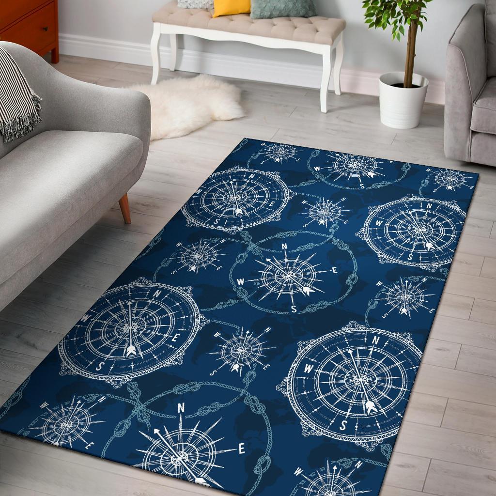 Compass Print Pattern Floor Mat-grizzshop