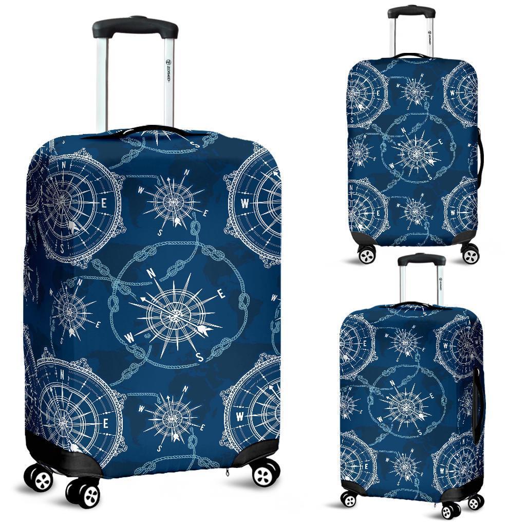 Compass Print Pattern Luggage Cover Protector-grizzshop