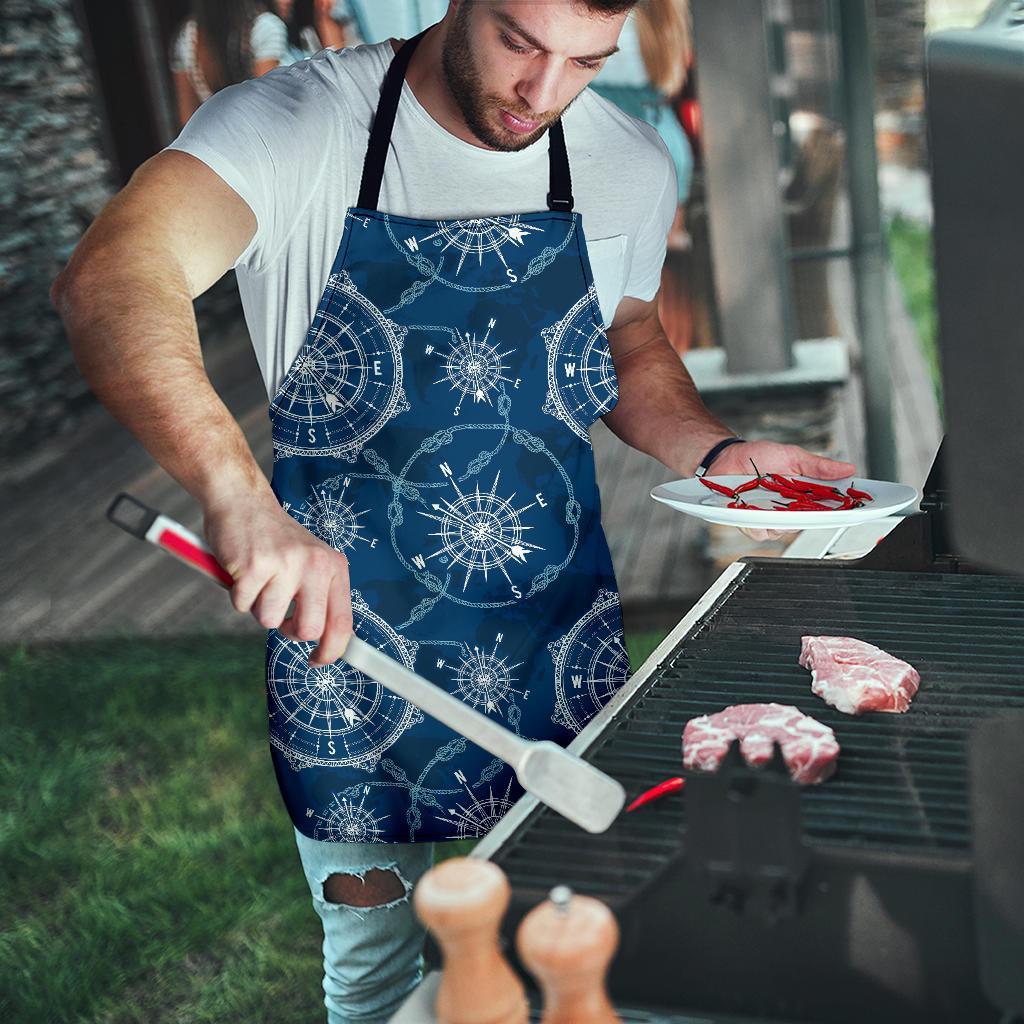 Compass Print Pattern Men's Apron-grizzshop