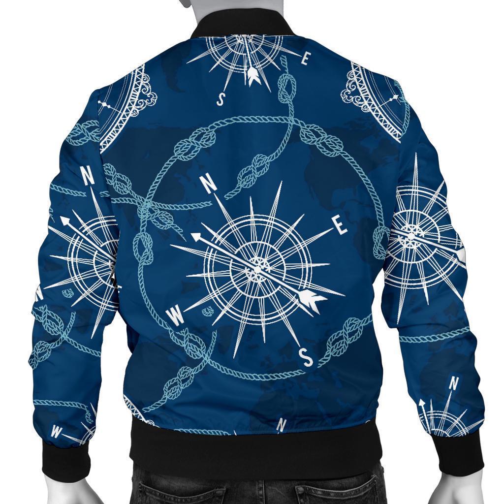 Compass Print Pattern Men's Bomber Jacket-grizzshop