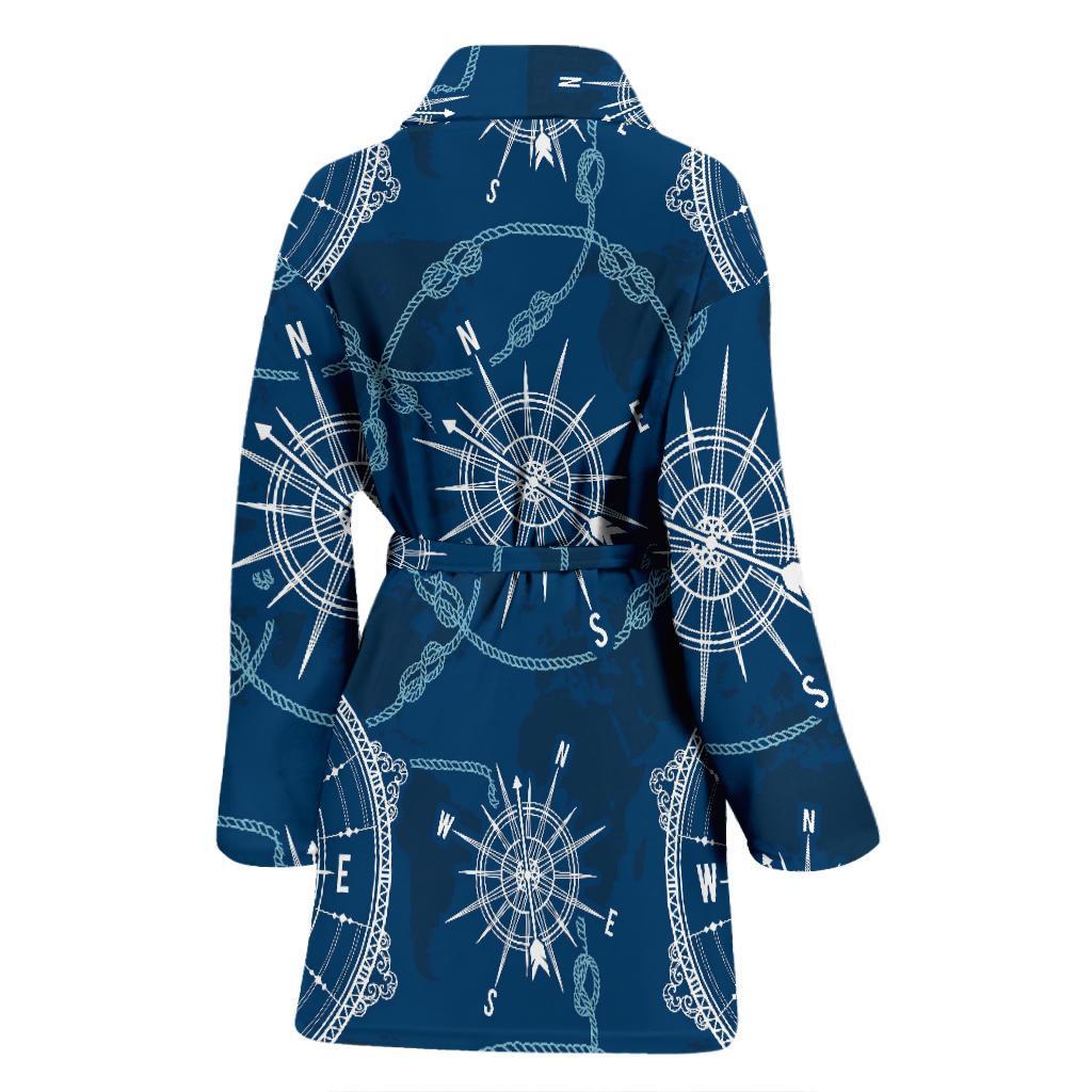 Compass Print Pattern Women Long Robe-grizzshop