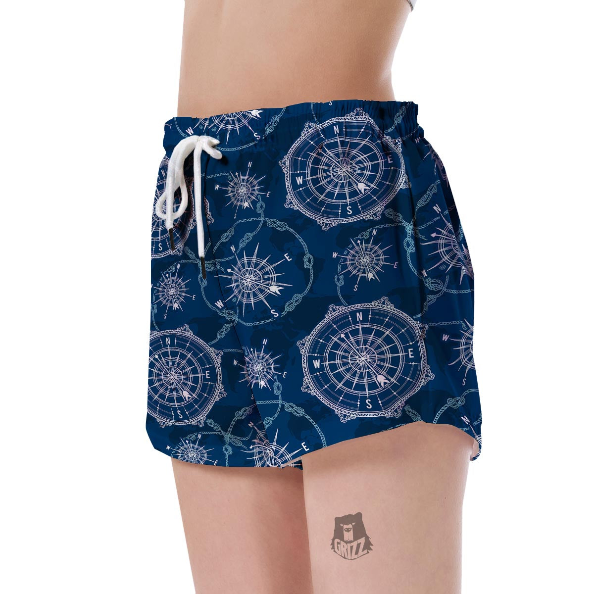 Compass Print Pattern Women's Shorts-grizzshop