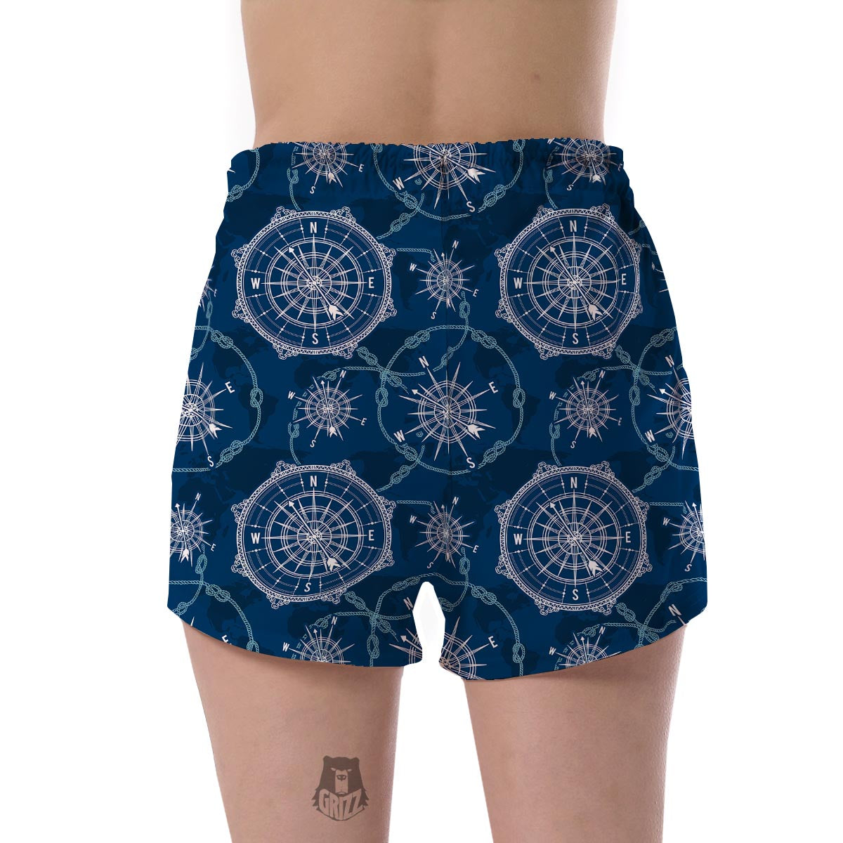 Compass Print Pattern Women's Shorts-grizzshop