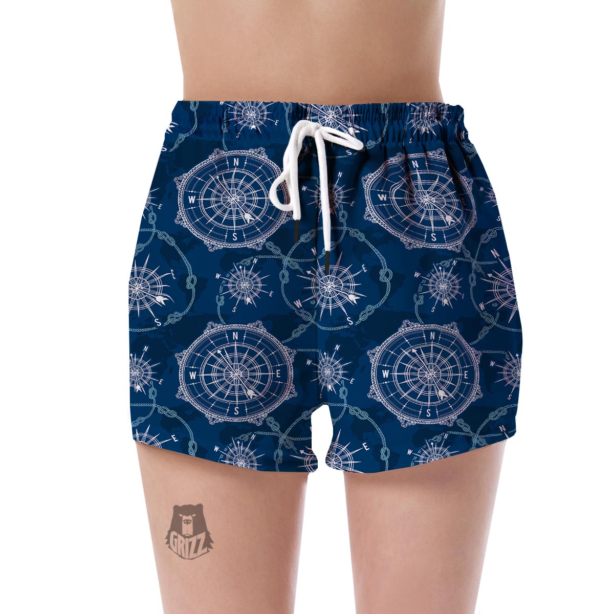 Compass Print Pattern Women's Shorts-grizzshop