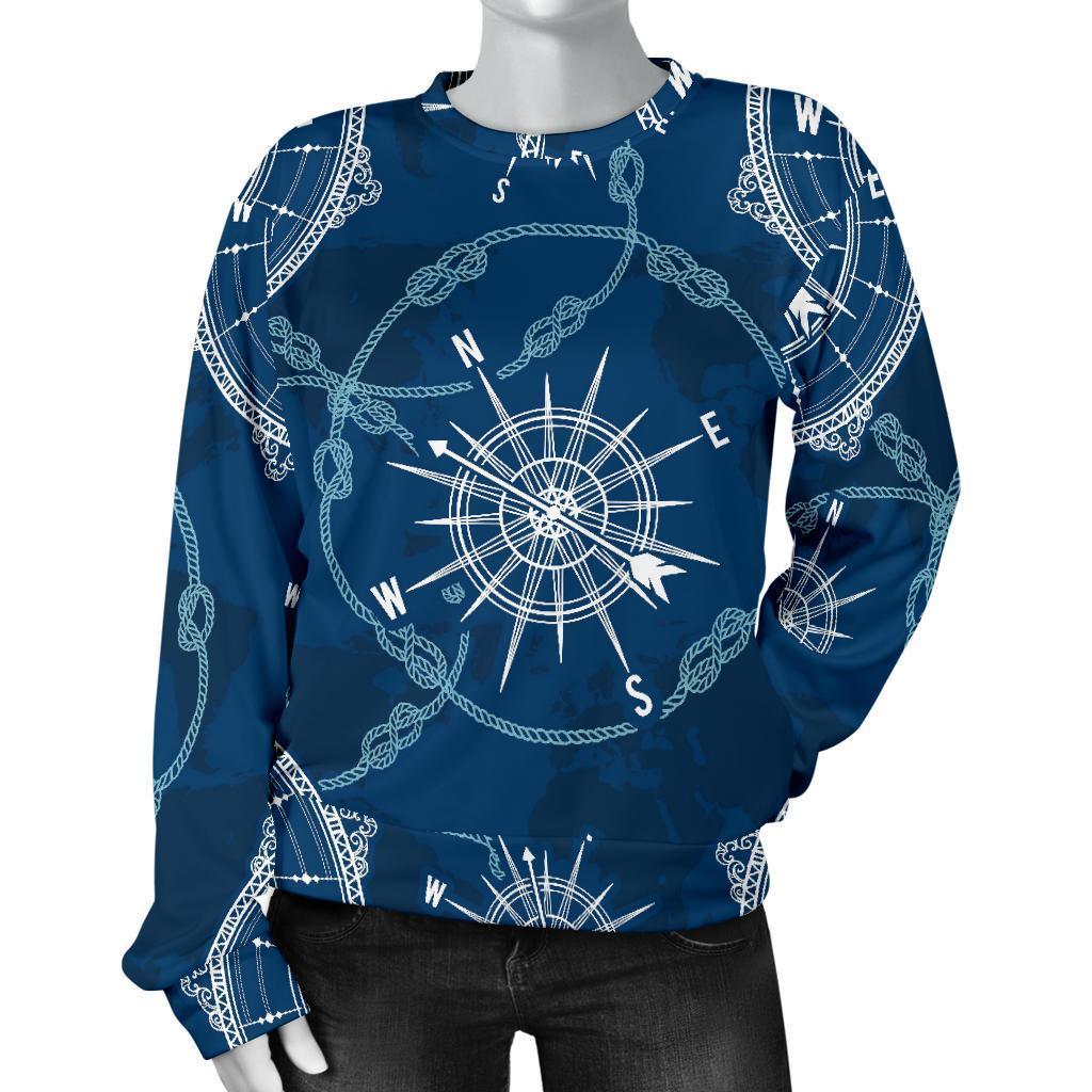 Compass Print Pattern Women's Sweatshirt-grizzshop