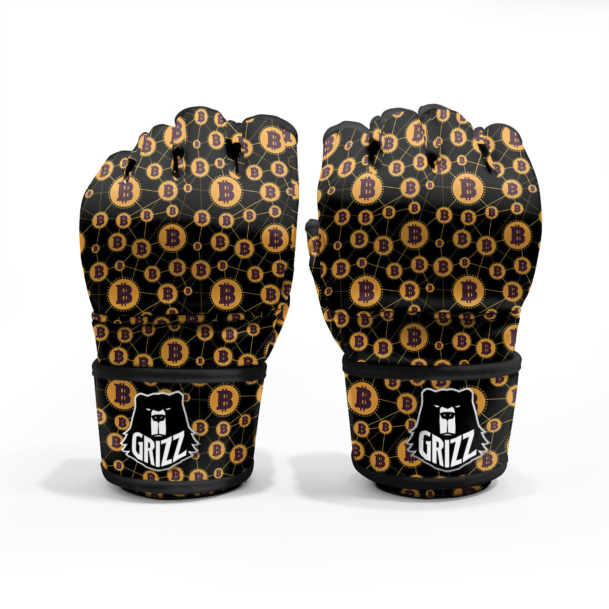 Connection Bitcoin Print Pattern MMA Gloves-grizzshop