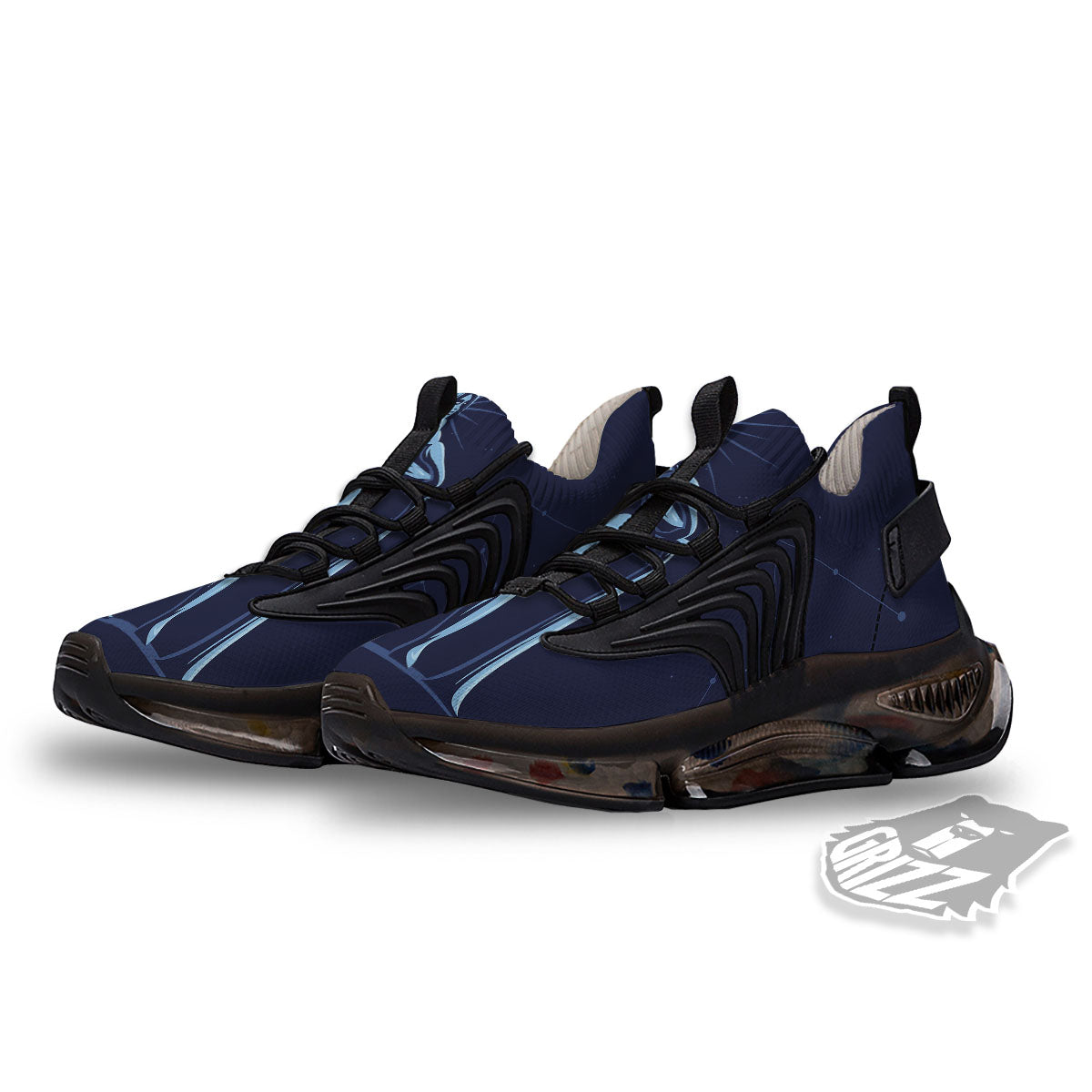 Constellation Aquarius Print Black Gym Shoes-grizzshop