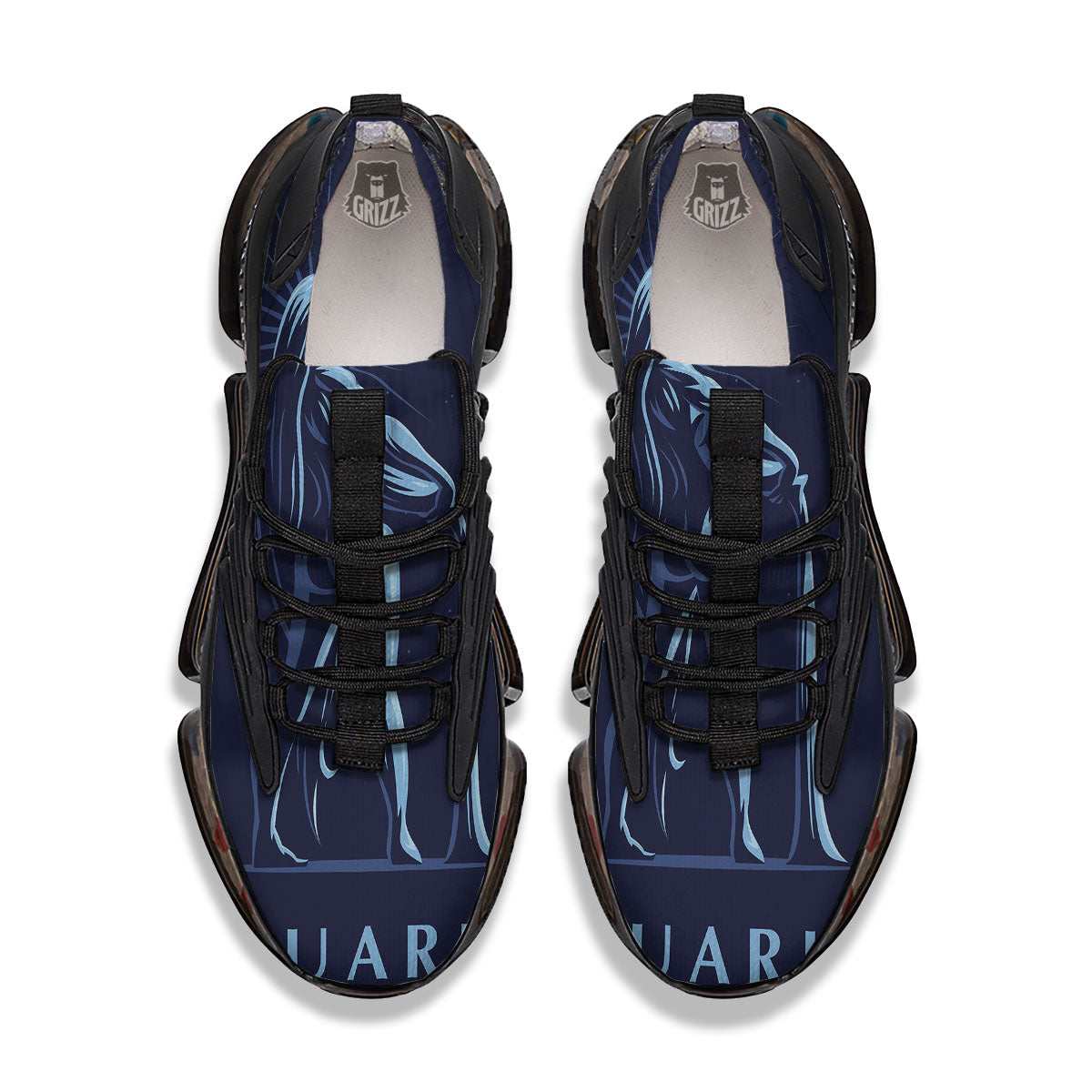 Constellation Aquarius Print Black Gym Shoes-grizzshop