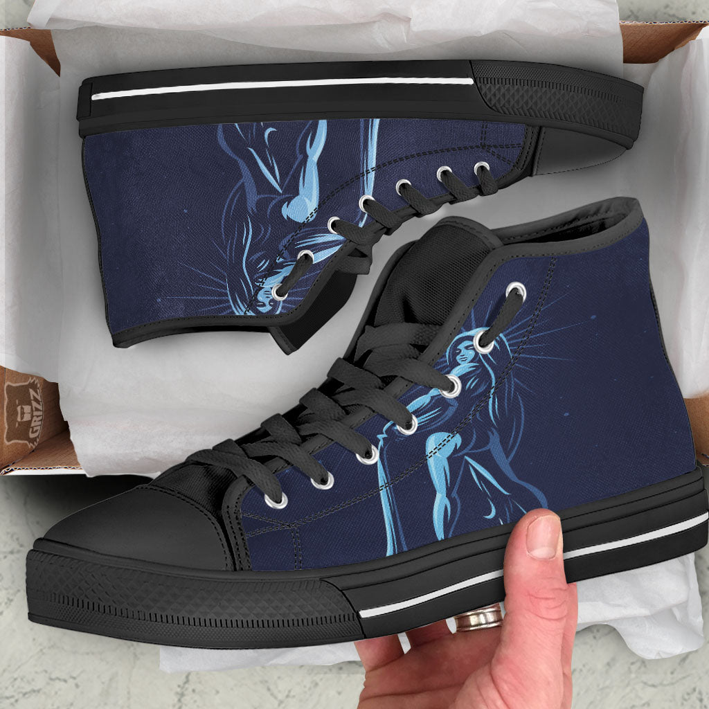Constellation Aquarius Print Black High Top Shoes-grizzshop