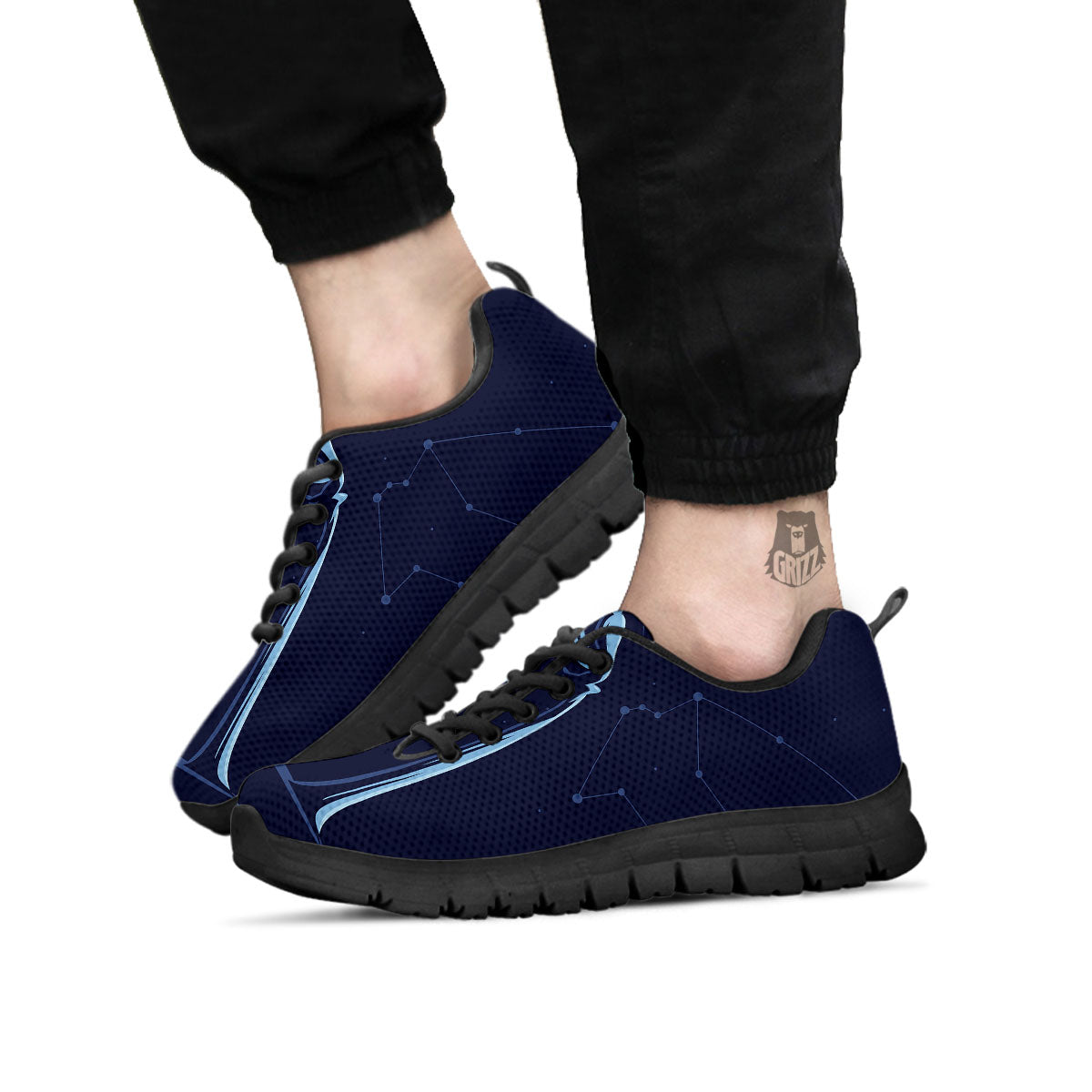 Constellation Aquarius Print Black Sneaker-grizzshop