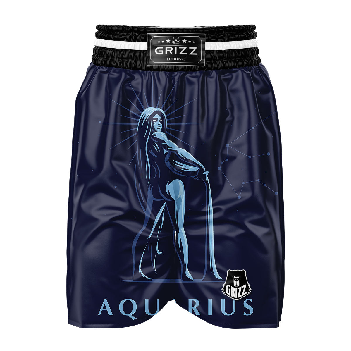 Constellation Aquarius Print Boxing Shorts-grizzshop