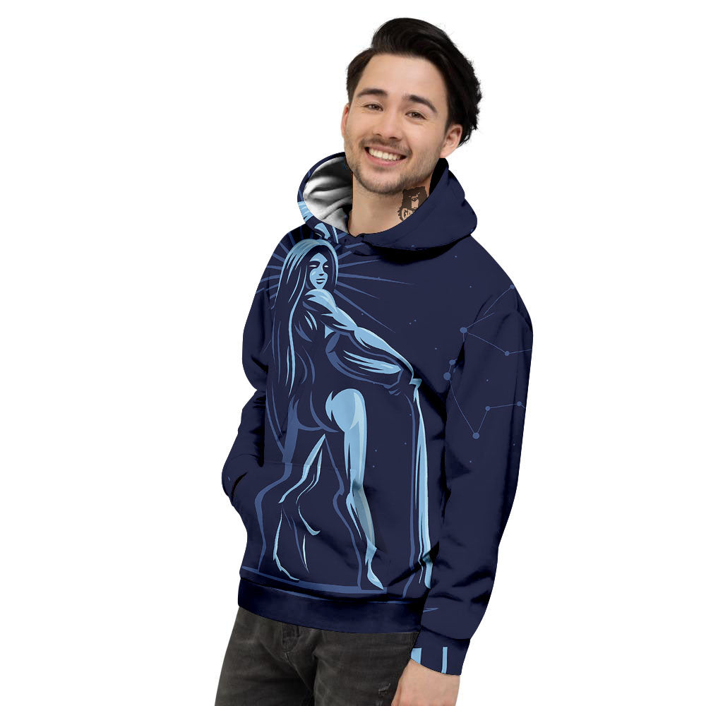 Constellation Aquarius Print Men's Hoodie-grizzshop