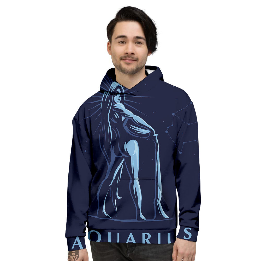 Constellation Aquarius Print Men's Hoodie-grizzshop