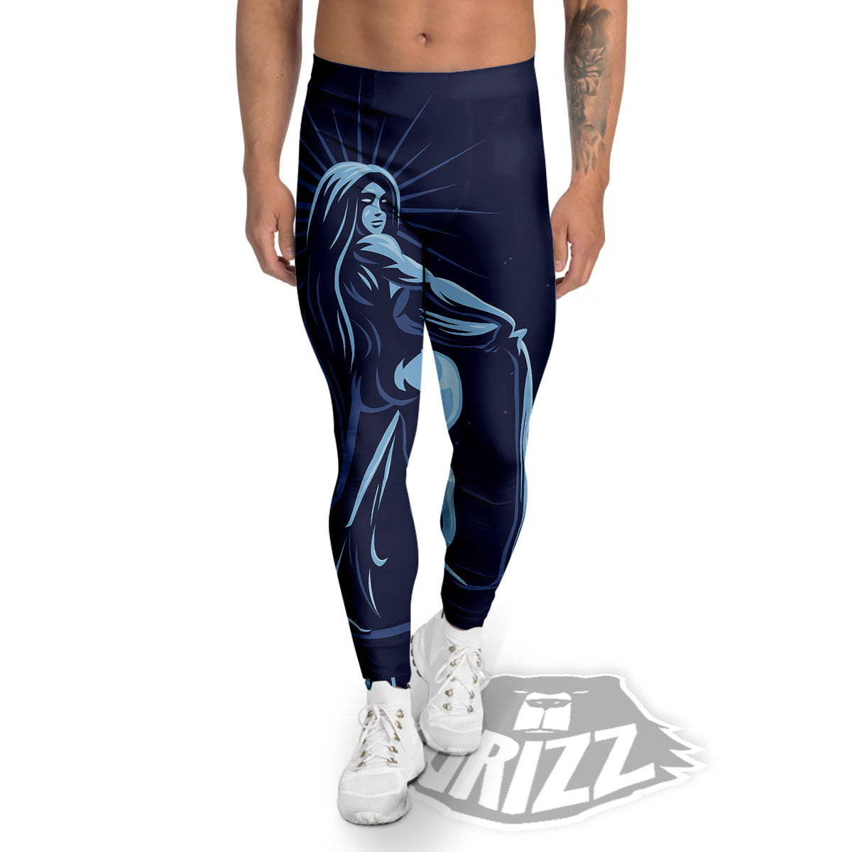 Constellation Aquarius Print Men's Leggings-grizzshop