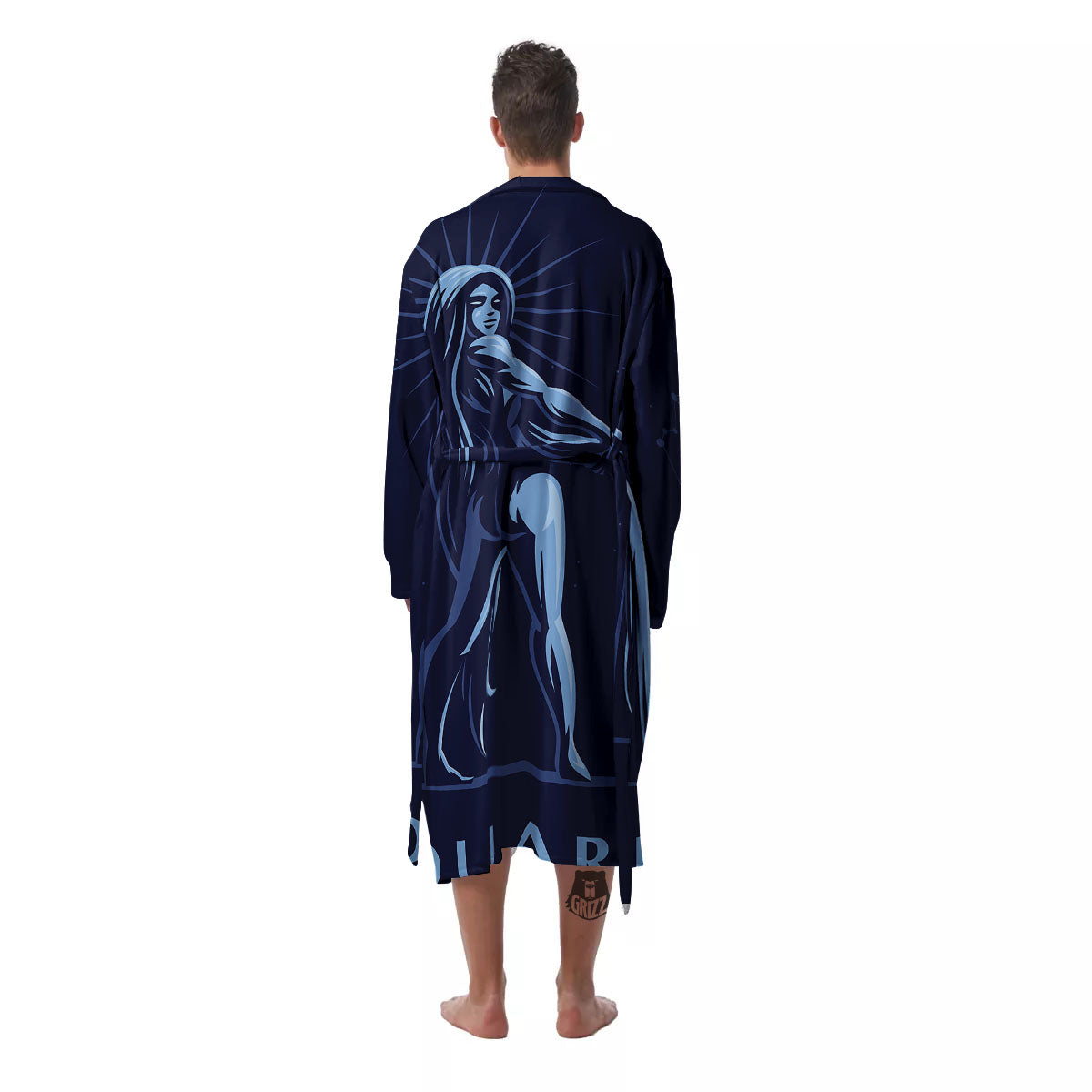 Constellation Aquarius Print Men's Robe-grizzshop