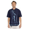 Constellation Aquarius Print Men's Short Sleeve Shirts-grizzshop