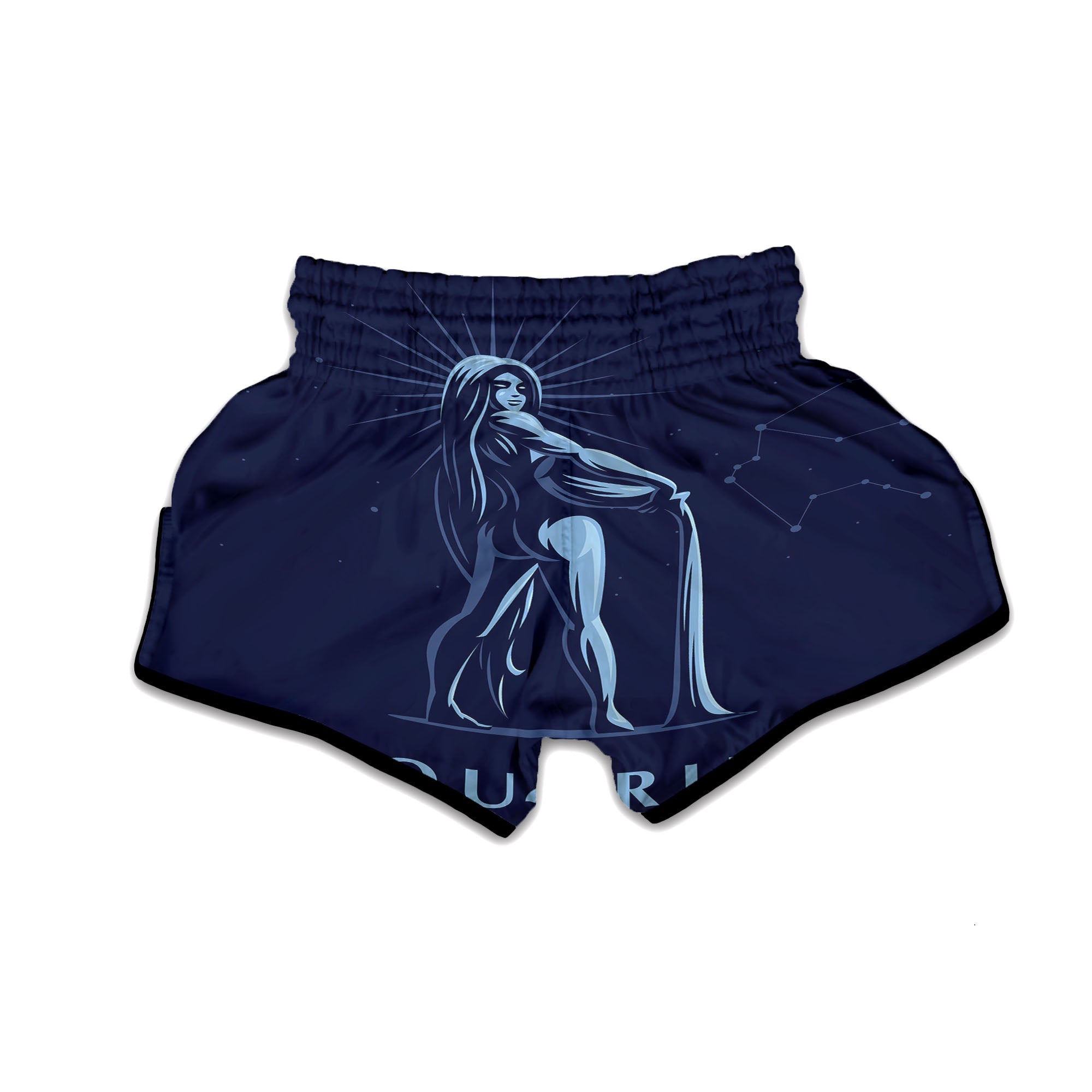 Constellation Aquarius Print Muay Thai Boxing Shorts-grizzshop