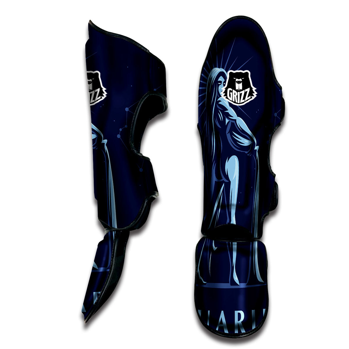 Constellation Aquarius Print Muay Thai Shin Guards-grizzshop