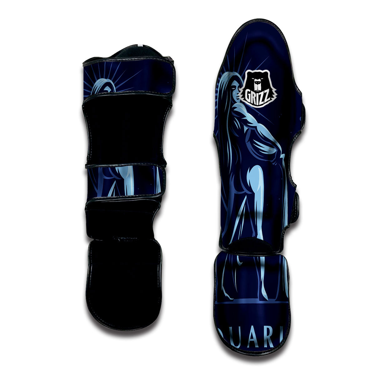 Constellation Aquarius Print Muay Thai Shin Guards-grizzshop