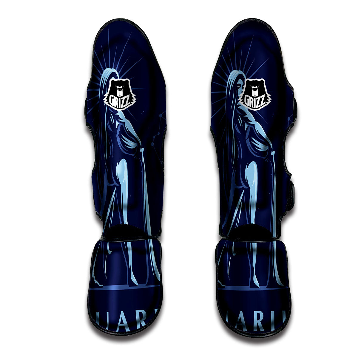 Constellation Aquarius Print Muay Thai Shin Guards-grizzshop