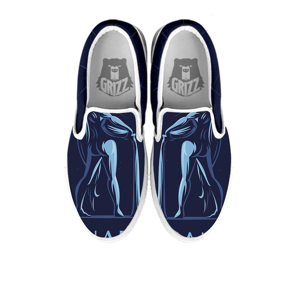 Constellation Aquarius Print White Slip On Shoes-grizzshop