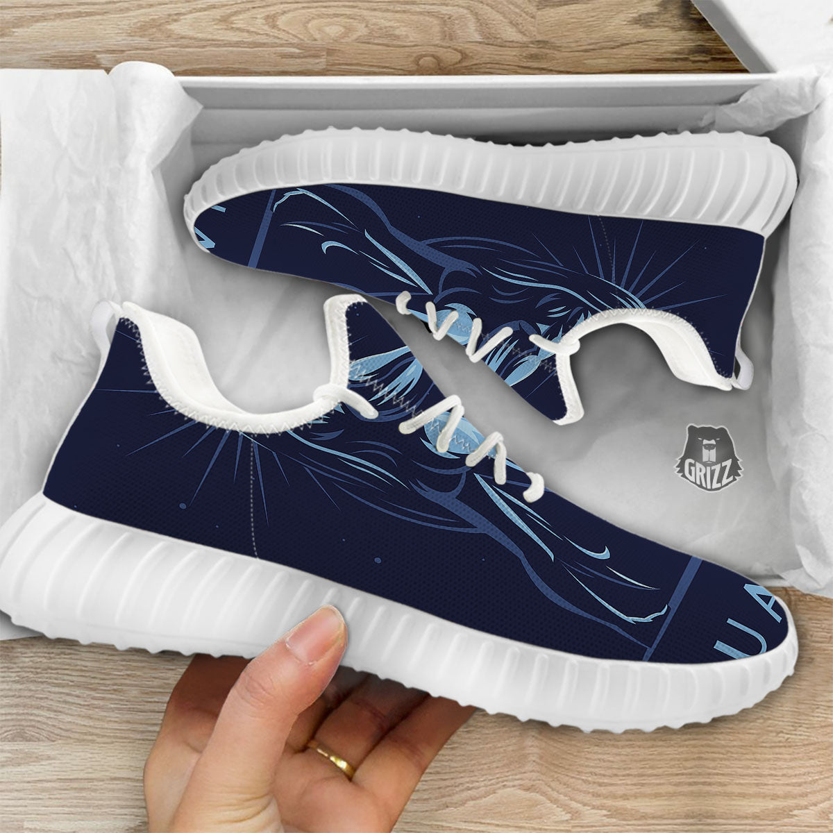 Constellation Aquarius Print White Walking Shoes-grizzshop