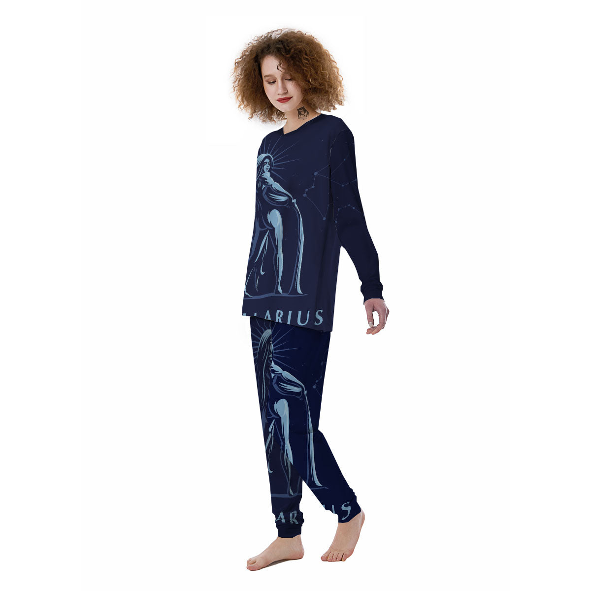 Constellation Aquarius Print Women's Pajamas-grizzshop