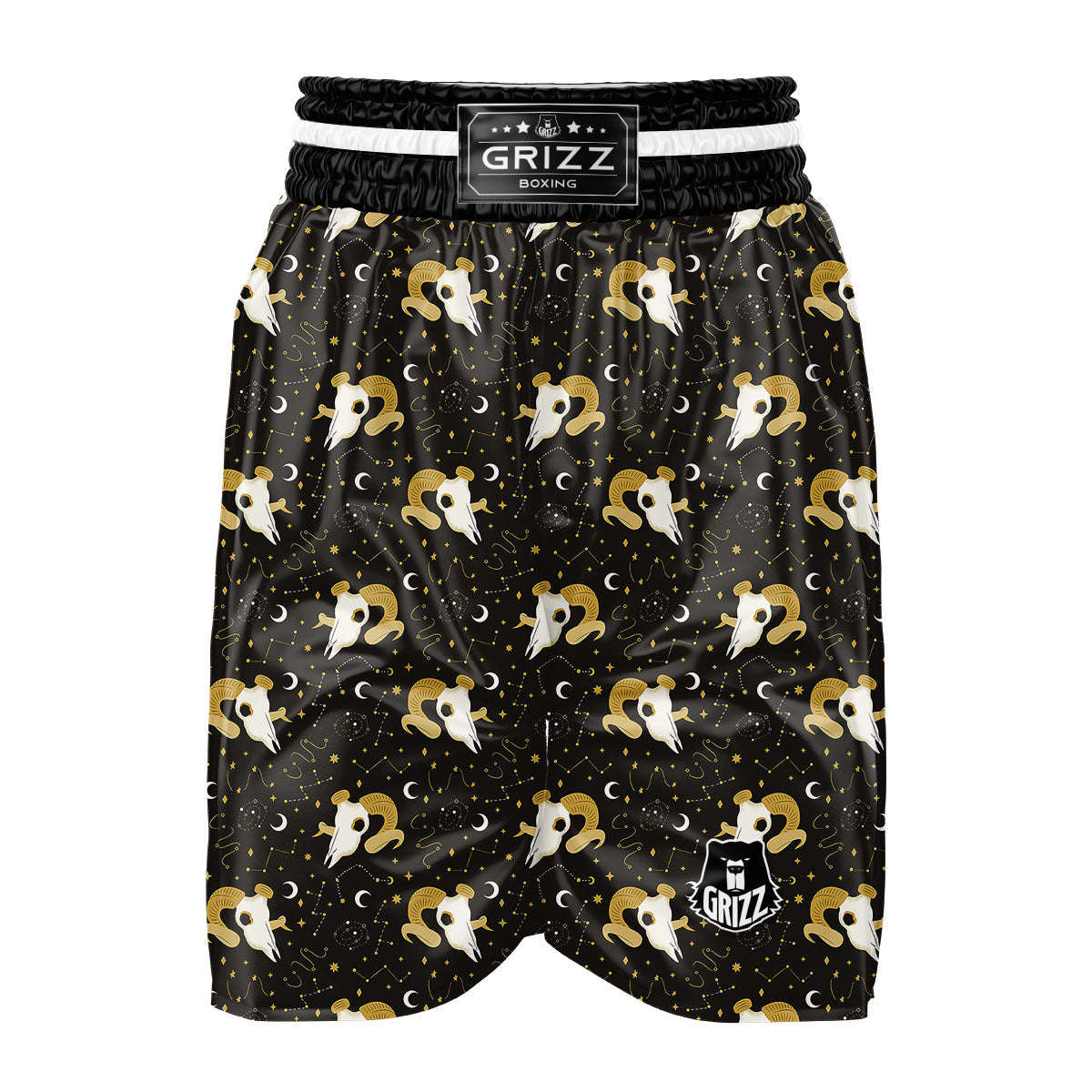 Constellation Aries Print Boxing Shorts-grizzshop
