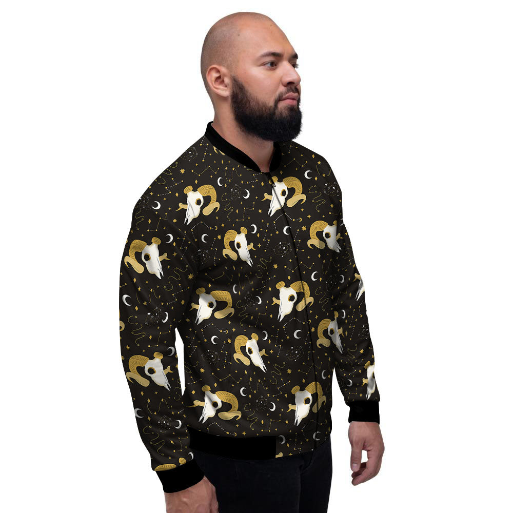 Constellation Aries Print Men's Bomber Jacket-grizzshop