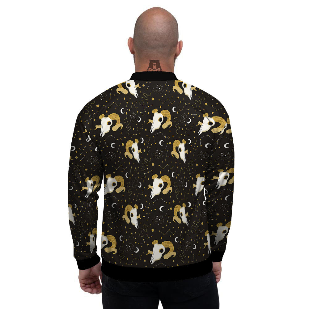 Constellation Aries Print Men's Bomber Jacket-grizzshop