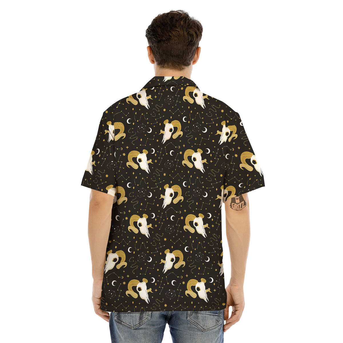 Constellation Aries Print Men's Hawaiian Shirt-grizzshop