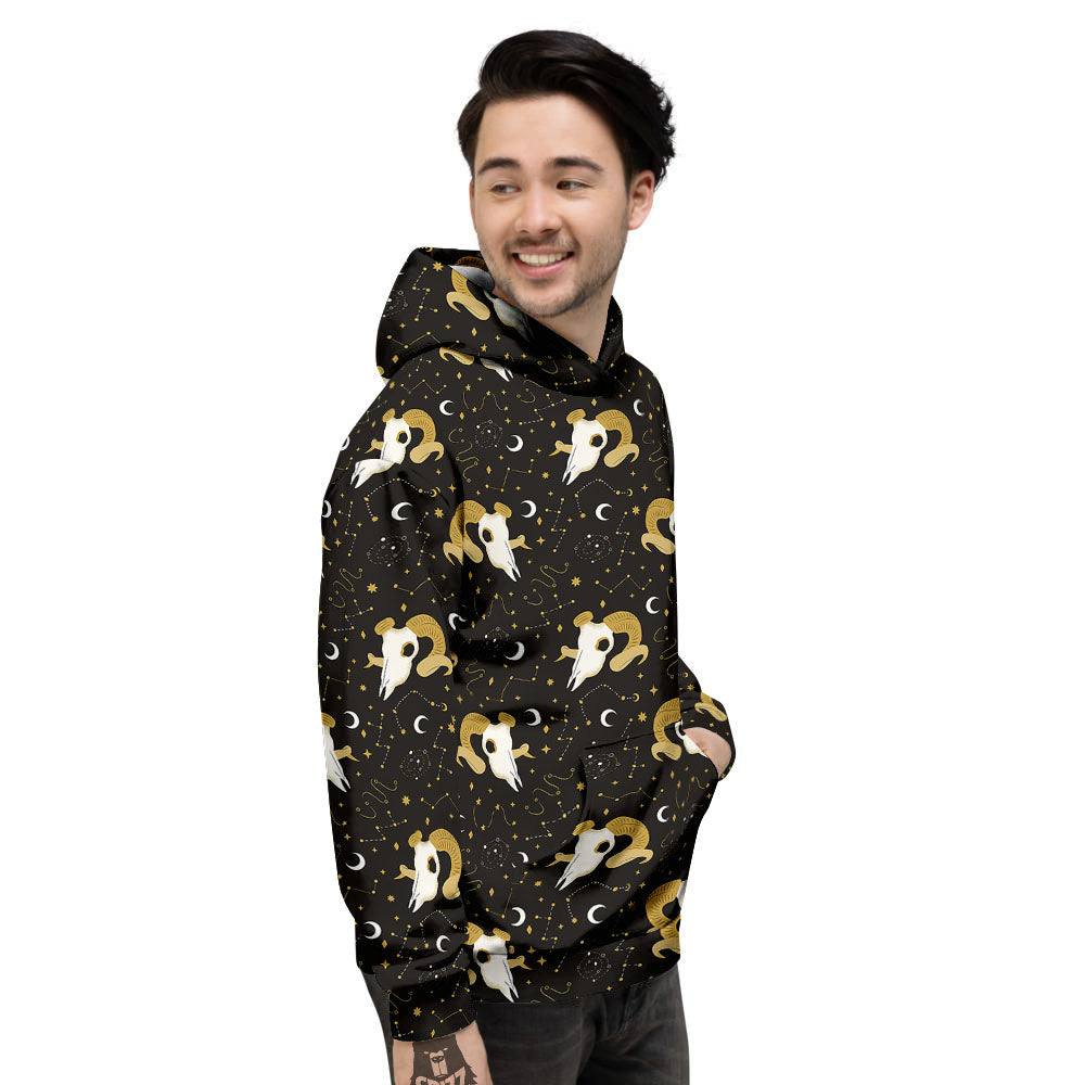 Constellation Aries Print Men's Hoodie-grizzshop