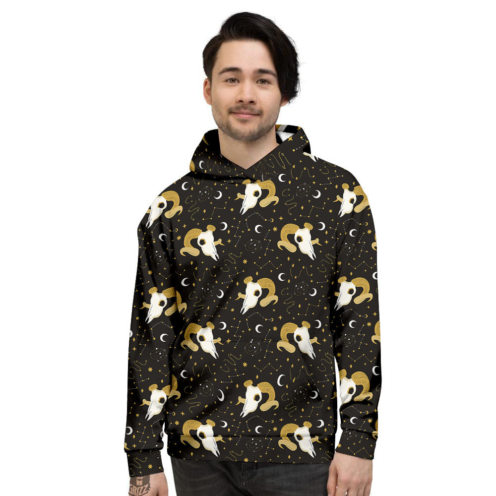 Constellation Aries Print Men's Hoodie-grizzshop